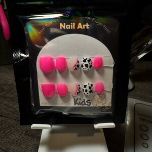 Kids Pink and Black Nail Art Set